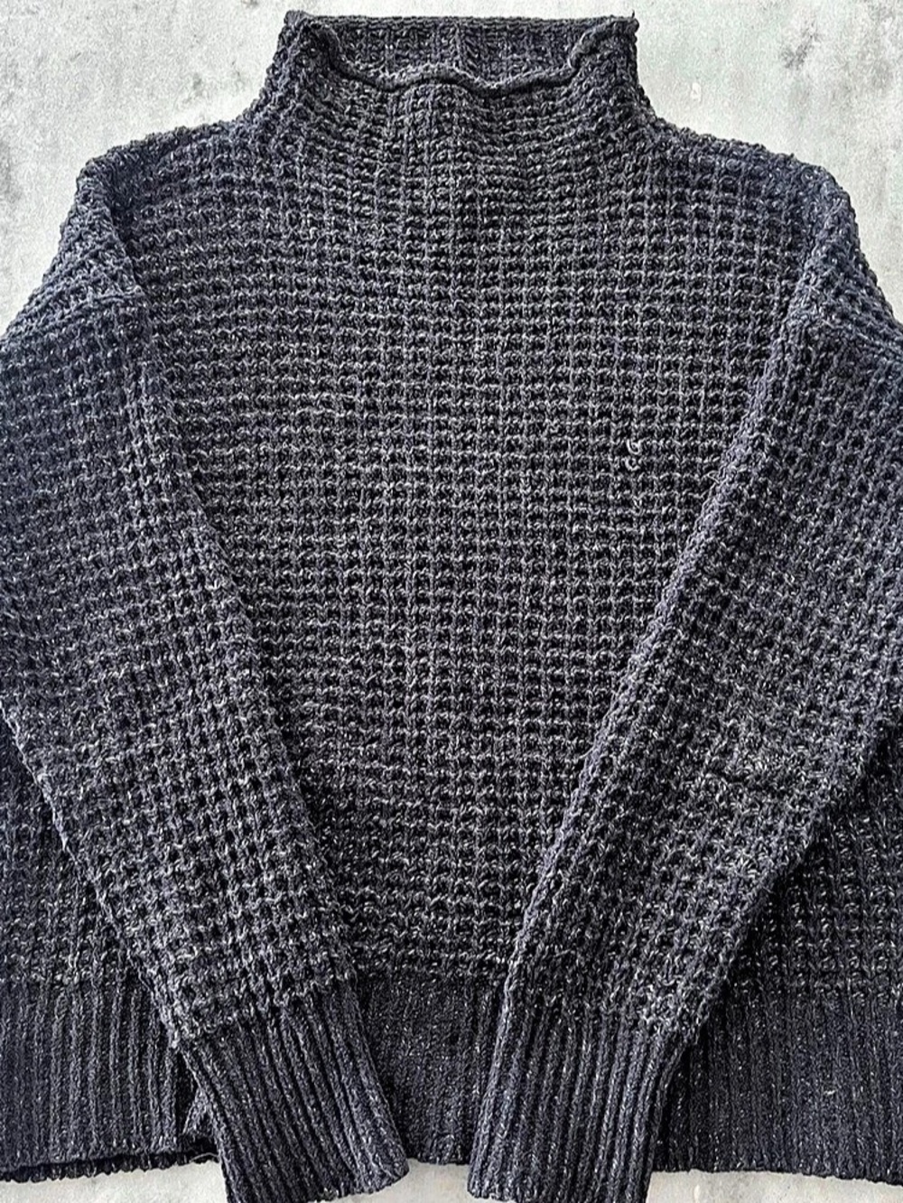 American Eagle Chunky Knit Turtleneck Sweater in Navy